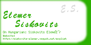 elemer siskovits business card